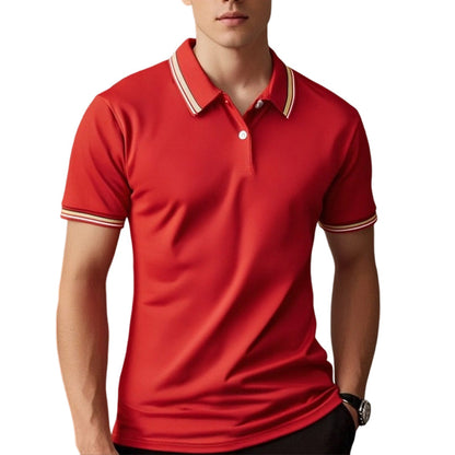 👔 Herren Poloshirt mit Kontrastkragen ☀️ Schnell Trocknend, Bequem & Ideal für Sommer und Freizeit-14
