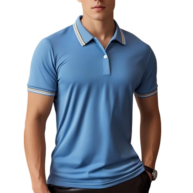 👔 Herren Poloshirt mit Kontrastkragen ☀️ Schnell Trocknend, Bequem & Ideal für Sommer und Freizeit-17
