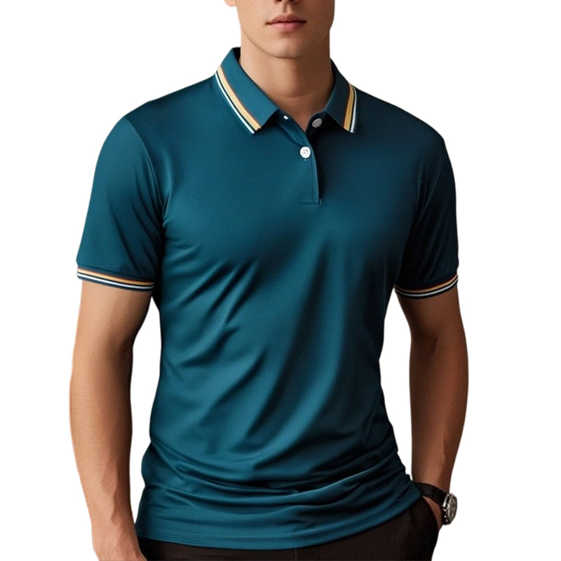 👔 Herren Poloshirt mit Kontrastkragen ☀️ Schnell Trocknend, Bequem & Ideal für Sommer und Freizeit-16