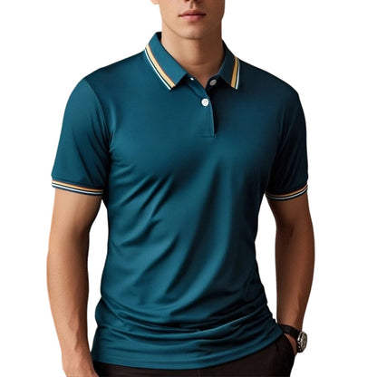 👔 Herren Poloshirt mit Kontrastkragen ☀️ Schnell Trocknend, Bequem & Ideal für Sommer und Freizeit-16