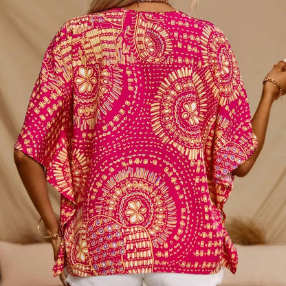 🌺 Neuheiten – V-Ausschnitt-Top mit Blumenprint – leicht und luftig für den Urlaub 🌿-8