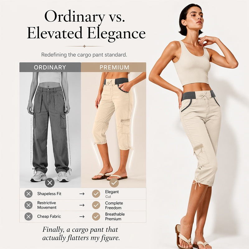 Capri-Cargo-Hose mit hoher Taille für Damen-3