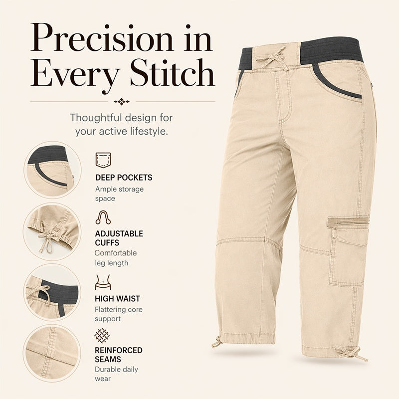 Capri-Cargo-Hose mit hoher Taille für Damen-2