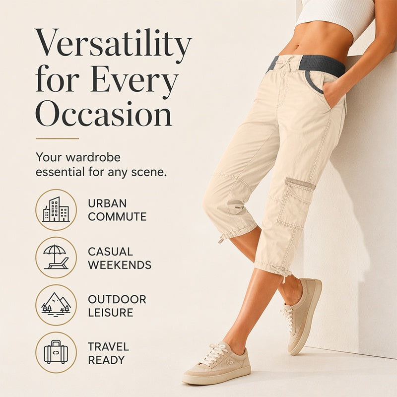 Capri-Cargo-Hose mit hoher Taille für Damen-5