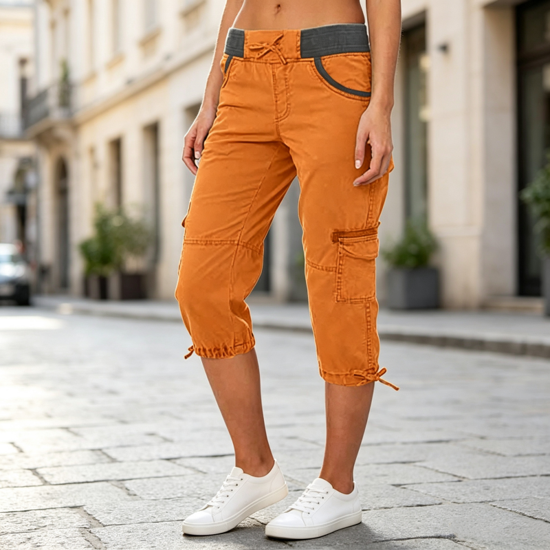 Capri-Cargo-Hose mit hoher Taille für Damen-11