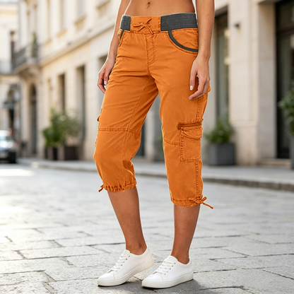 Capri-Cargo-Hose mit hoher Taille für Damen-11