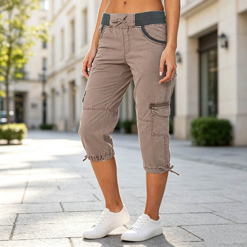 Capri-Cargo-Hose mit hoher Taille für Damen-17