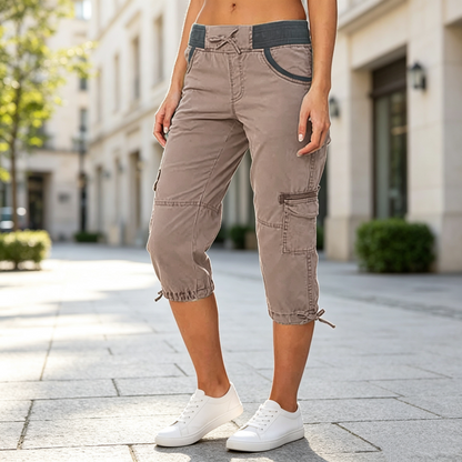 Capri-Cargo-Hose mit hoher Taille für Damen-17