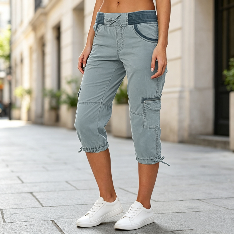 Capri-Cargo-Hose mit hoher Taille für Damen-18