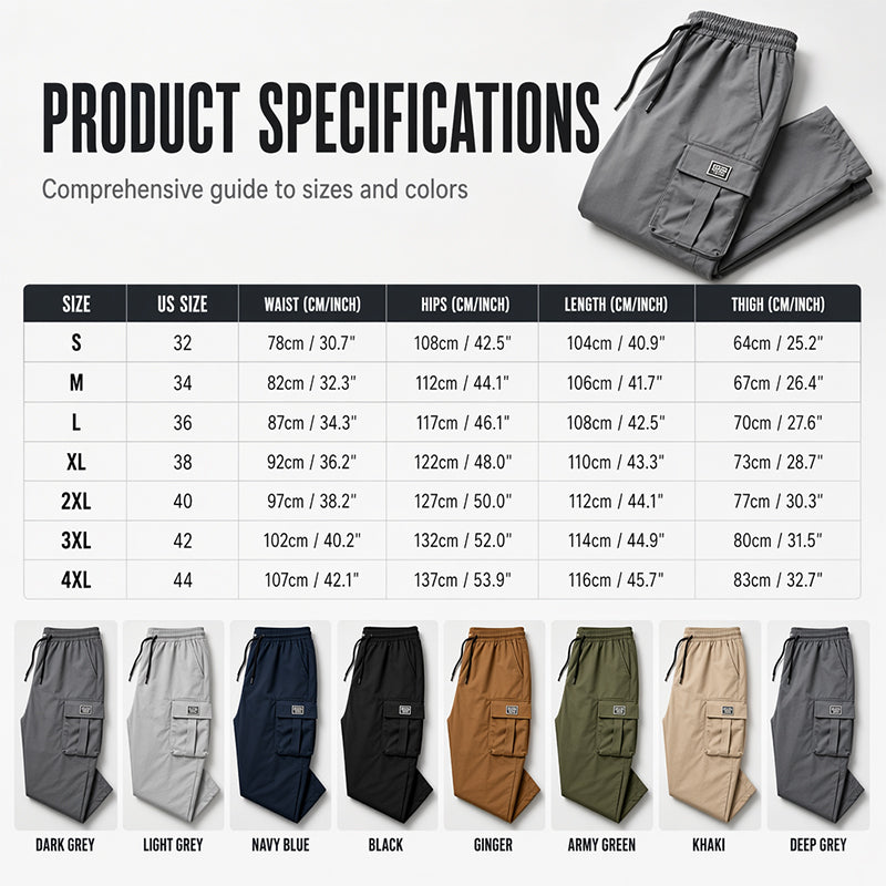 👖 50% RABATT! 🏕️ Herren Cargohose in lockerer Passform – Bequem, vielseitig & mit vielen Taschen – Ideal für Alltag, Outdoor & Freizeit ✨-7