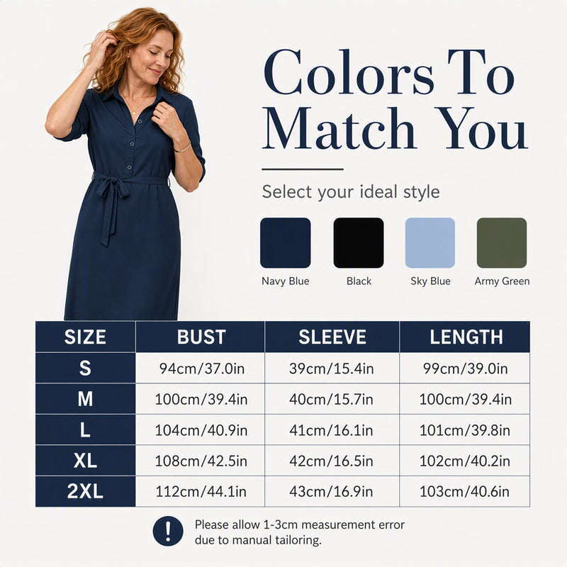 👗 Damen-Shirtkleid mit 3/4-Ärmeln & Gürtel – Figurschmeichelnd, vielseitig & bequem | Perfekt für jeden Anlass-5