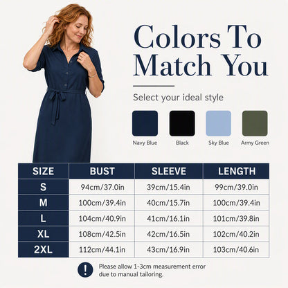 👗 Damen-Shirtkleid mit 3/4-Ärmeln & Gürtel – Figurschmeichelnd, vielseitig & bequem | Perfekt für jeden Anlass-5