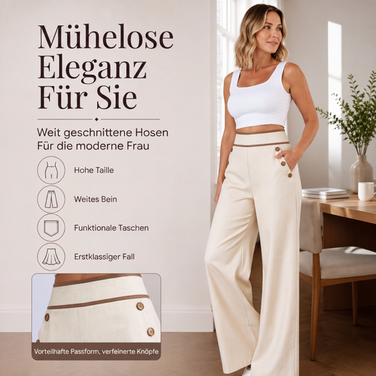 📢📢50%Rabatt!!!🎉✨Damen-Hochweitbund-Hosen mit kontrastierenden Besätzen