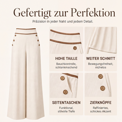 📢📢50%Rabatt!!!🎉✨Damen-Hochweitbund-Hosen mit kontrastierenden Besätzen-1
