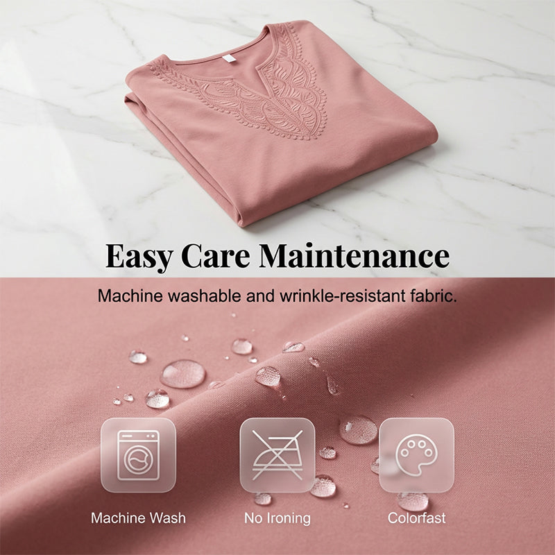 ☀️👚Top-Empfehlung – Bluse mit V-Ausschnitt und Spitzenbesatz – atmungsaktiver Stoff und figurschmeichelnder Fall für Arbeit oder Wochenende 🌿-11
