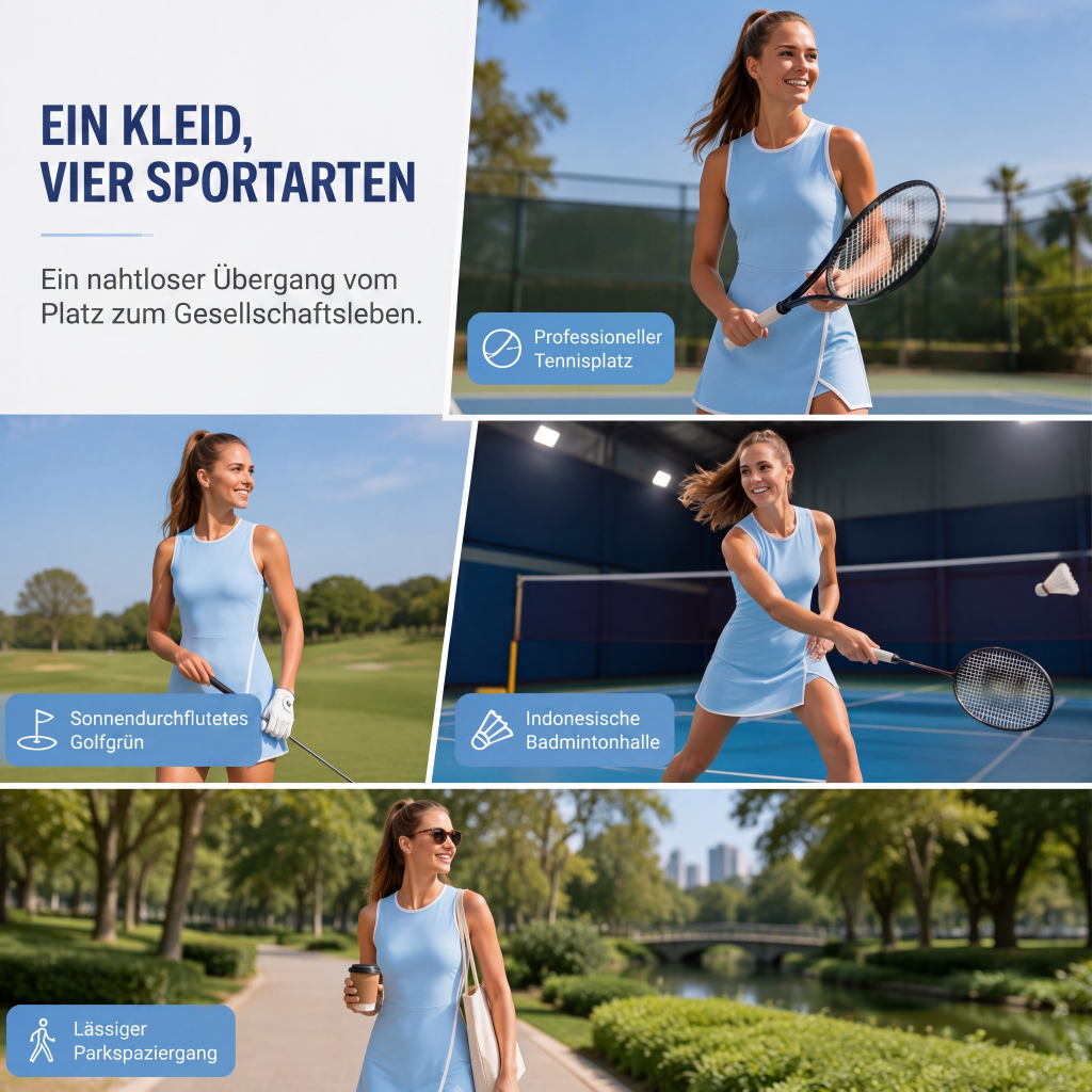 🎾 Damen Tenniskleid mit lockerem Schnitt – Sportlich-elegantes Freizeitkleid für warme Tage-2