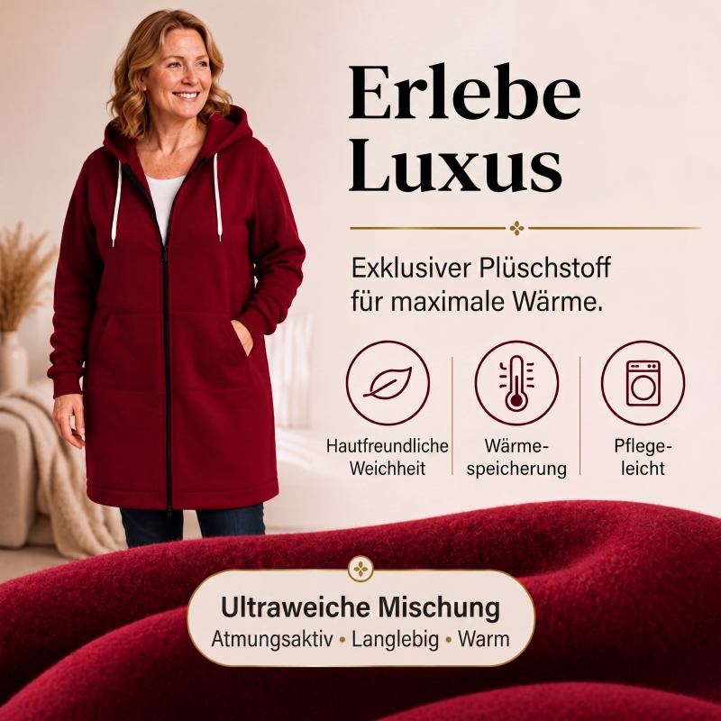 🔥✨Damen Fleece‑Kapuzenpullover mit Reißverschluss-3