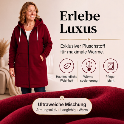 🔥✨Damen Fleece‑Kapuzenpullover mit Reißverschluss-3