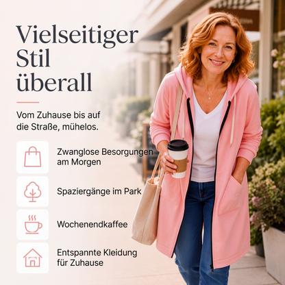 🔥✨Damen Fleece‑Kapuzenpullover mit Reißverschluss-4