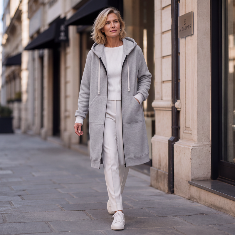 🔥✨Damen Fleece‑Kapuzenpullover mit Reißverschluss-5