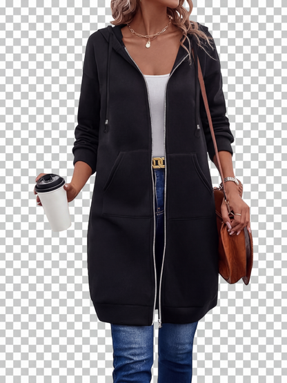 🔥✨Damen Fleece‑Kapuzenpullover mit Reißverschluss-8