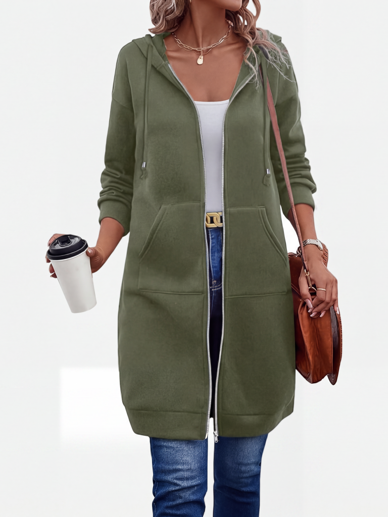 🔥✨Damen Fleece‑Kapuzenpullover mit Reißverschluss-9