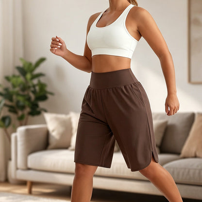 🔥Heißer Verkauf 50% Rabatt🥳💞 Über 50.000 Stück verkauft!⚡🩳Damen Freizeit Wide-Leg Shorts knielang✨-4