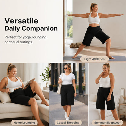 🔥Heißer Verkauf 50% Rabatt🥳💞 Über 50.000 Stück verkauft!⚡🩳Damen Freizeit Wide-Leg Shorts knielang✨-6