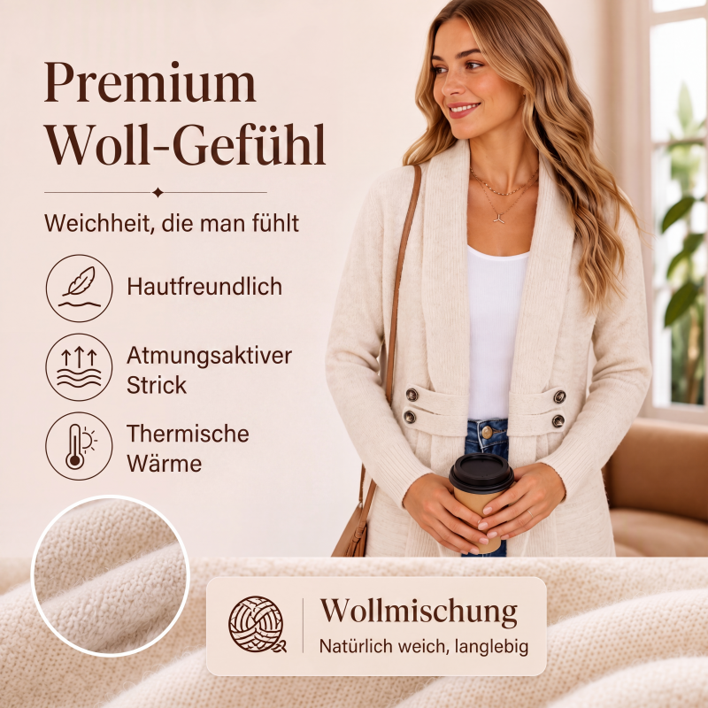 Damen lässiger zweireihiger Strickcardigan-3