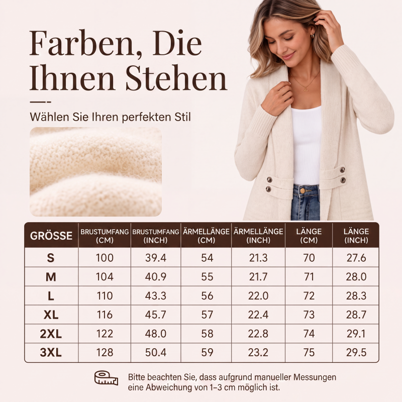 Damen lässiger zweireihiger Strickcardigan-5