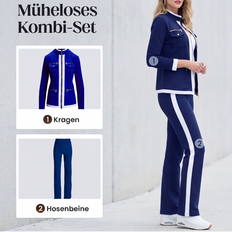 🏃‍♀️ Es wird im Akkord weggeschnappt – zögern Sie nicht! Zweiteiliger Trainingsanzug im Color-Block-Design für Damen-1