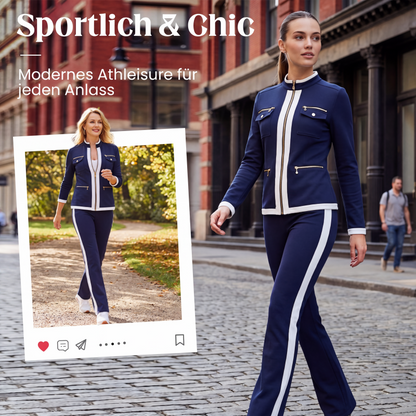 🏃‍♀️ Es wird im Akkord weggeschnappt – zögern Sie nicht! Zweiteiliger Trainingsanzug im Color-Block-Design für Damen-3