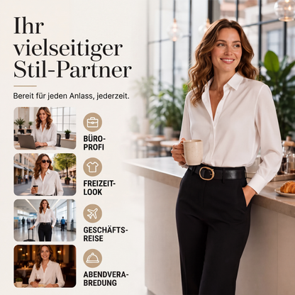 Vielseitiges, seidenweiches Satin-Langarmhemd für Damen-3
