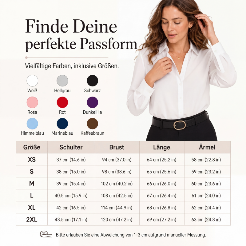 Vielseitiges, seidenweiches Satin-Langarmhemd für Damen-4