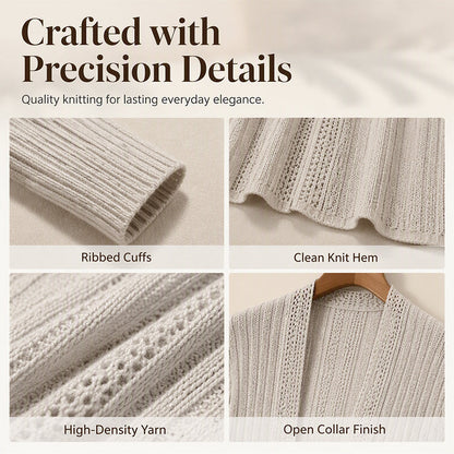 🌸🧥Neuheiten – Eleganter offener Cardigan mit Stricktextur – Weicher Komfort & vielseitiger Stil für jeden Anlass-5