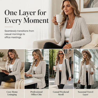 🌸🧥Neuheiten – Eleganter offener Cardigan mit Stricktextur – Weicher Komfort & vielseitiger Stil für jeden Anlass-6
