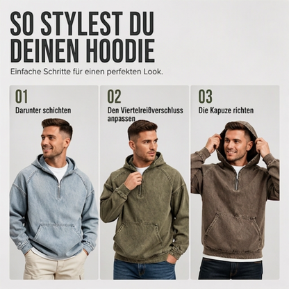 📢📢50%Rabatt!!!🎉💰 Der 50%-Sturm kommt! Herren Freizeit Jeansjacke mit halbem Reißverschluss-5