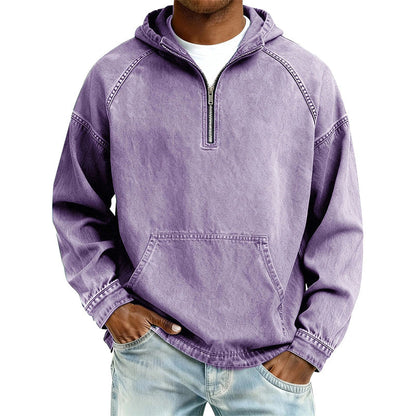 📢📢50%Rabatt!!!🎉💰 Der 50%-Sturm kommt! Herren Freizeit Jeansjacke mit halbem Reißverschluss-7