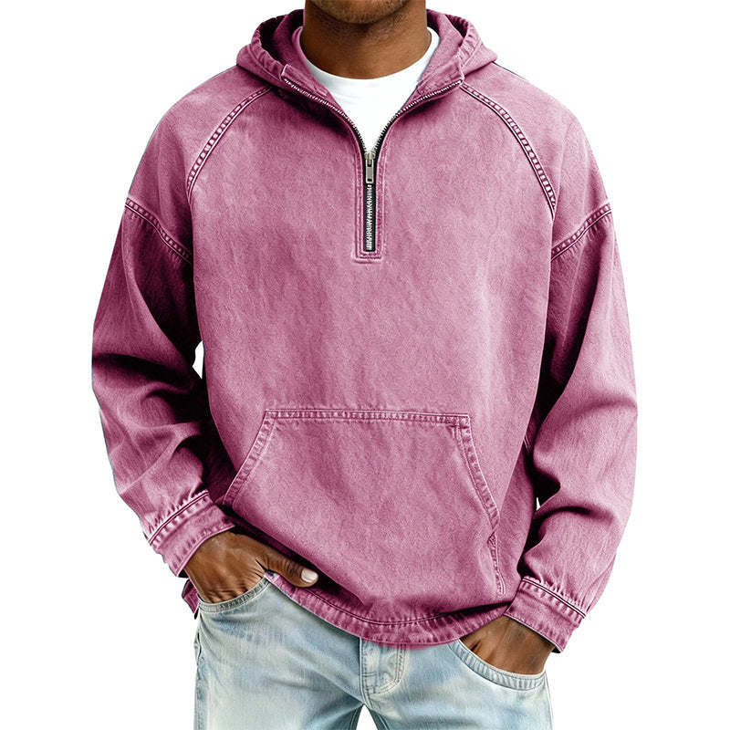 📢📢50%Rabatt!!!🎉💰 Der 50%-Sturm kommt! Herren Freizeit Jeansjacke mit halbem Reißverschluss-8
