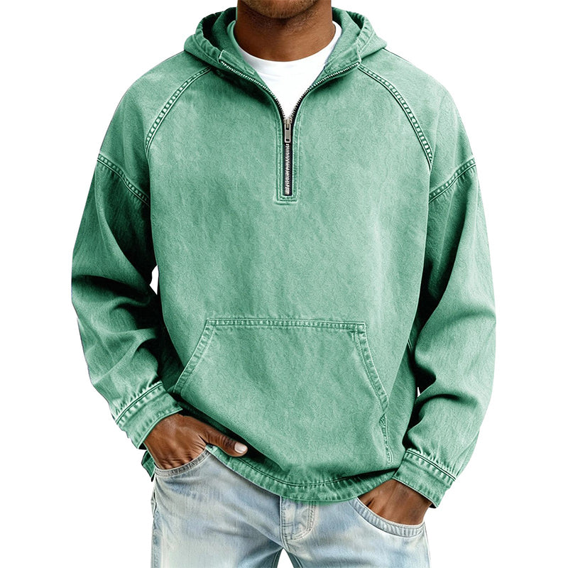 📢📢50%Rabatt!!!🎉💰 Der 50%-Sturm kommt! Herren Freizeit Jeansjacke mit halbem Reißverschluss-13