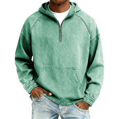 📢📢50%Rabatt!!!🎉💰 Der 50%-Sturm kommt! Herren Freizeit Jeansjacke mit halbem Reißverschluss-13
