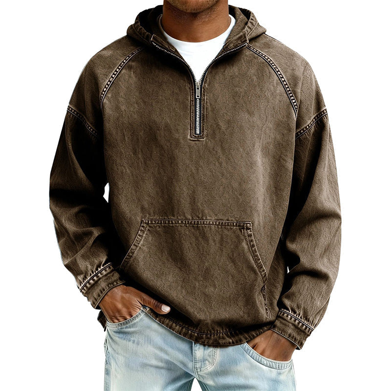 📢📢50%Rabatt!!!🎉💰 Der 50%-Sturm kommt! Herren Freizeit Jeansjacke mit halbem Reißverschluss-15