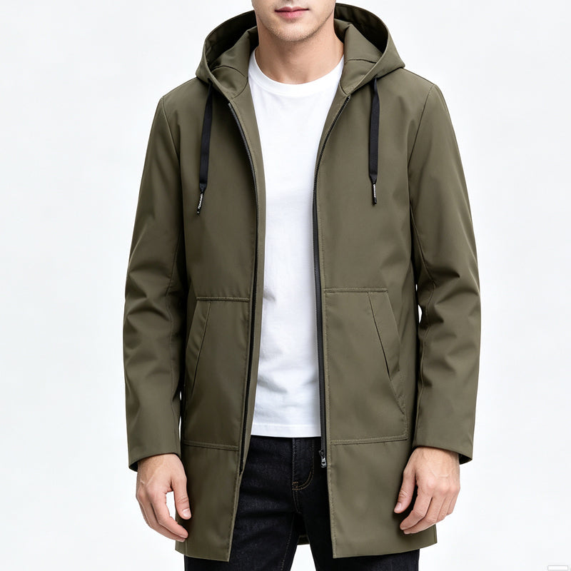 📢📢50%Rabatt!!!🎉✨Mittellange Windjacke mit Kapuze für Herren-8