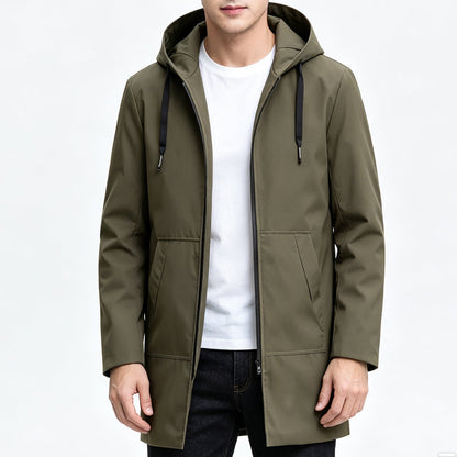 📢📢50%Rabatt!!!🎉✨Mittellange Windjacke mit Kapuze für Herren-8