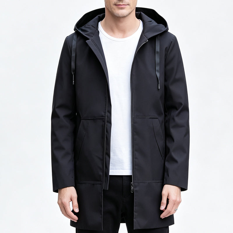 📢📢50%Rabatt!!!🎉✨Mittellange Windjacke mit Kapuze für Herren-9