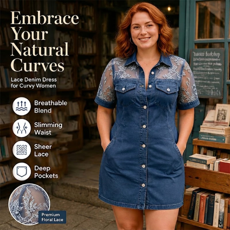 👗 50% RABATT! ✨ Damen transparentes Spitzen-Denim-Minikleid – Figurbetont & trendig – Perfekt für Party, Date oder Sommerabende – ein Blickfang mit Stil und Leichtigkeit 💎-2