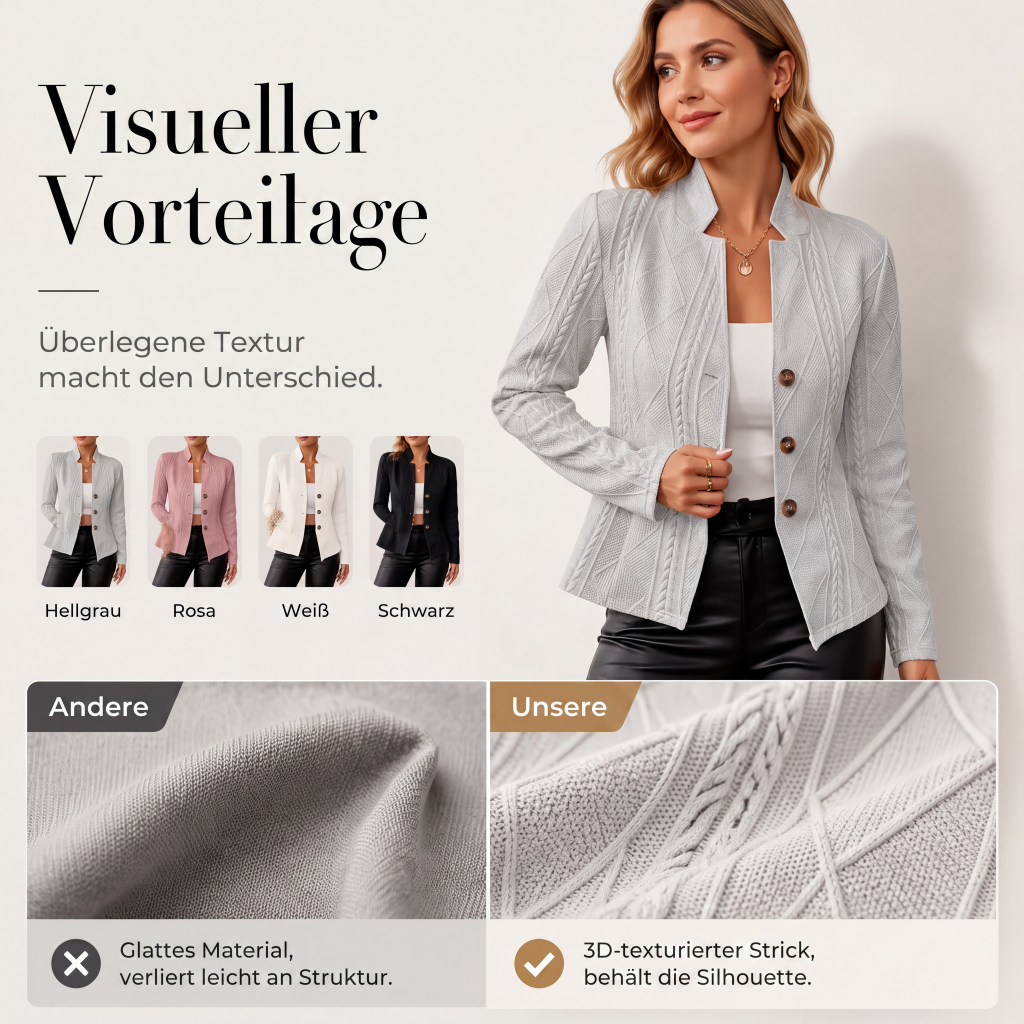 💎🔥 Jetzt im Trend – Strukturierter Blazer mit Stehkragen – perfekt fürs Büro-6
