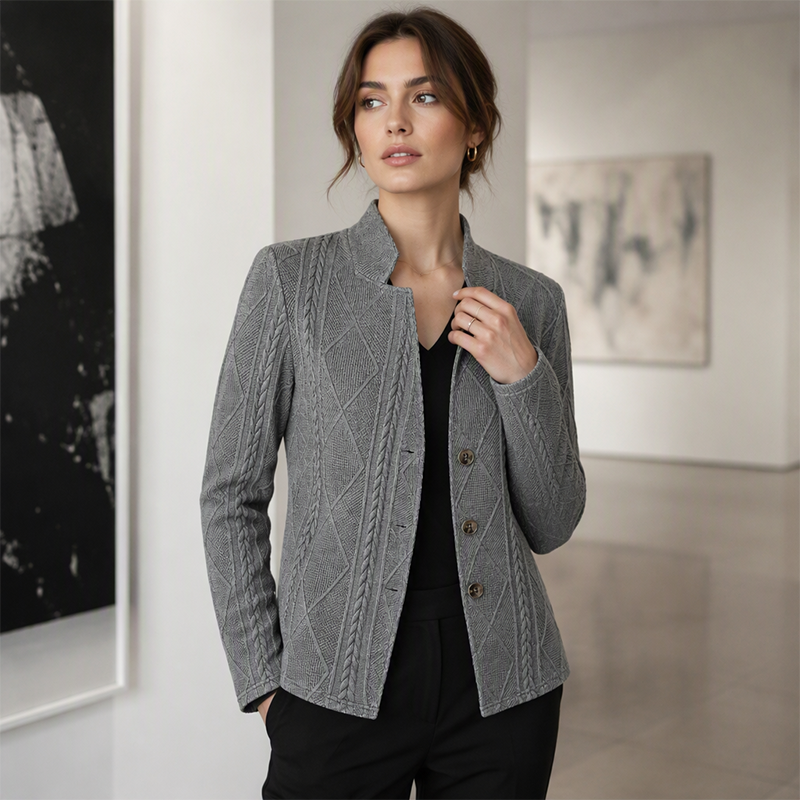 💎🔥 Jetzt im Trend – Strukturierter Blazer mit Stehkragen – perfekt fürs Büro-9
