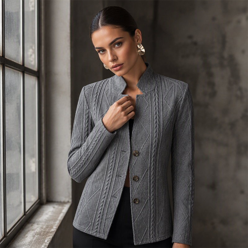 💎🔥 Jetzt im Trend – Strukturierter Blazer mit Stehkragen – perfekt fürs Büro-10