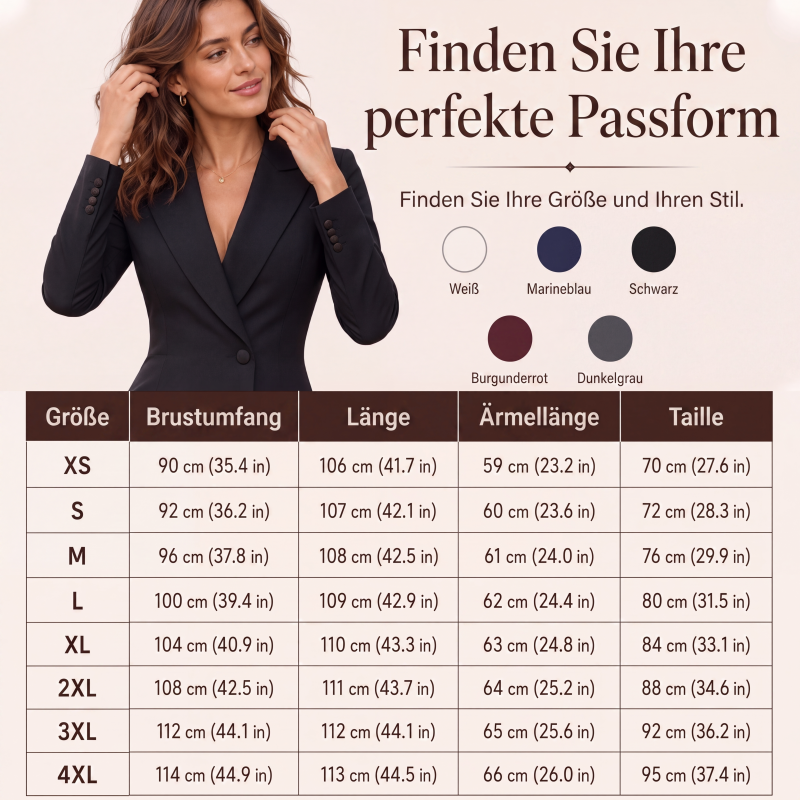 🎯 Einfach halber Preis – keine Spiele! Elegantes asymmetrisches einreihiges Blazerkleid für Damen-2
